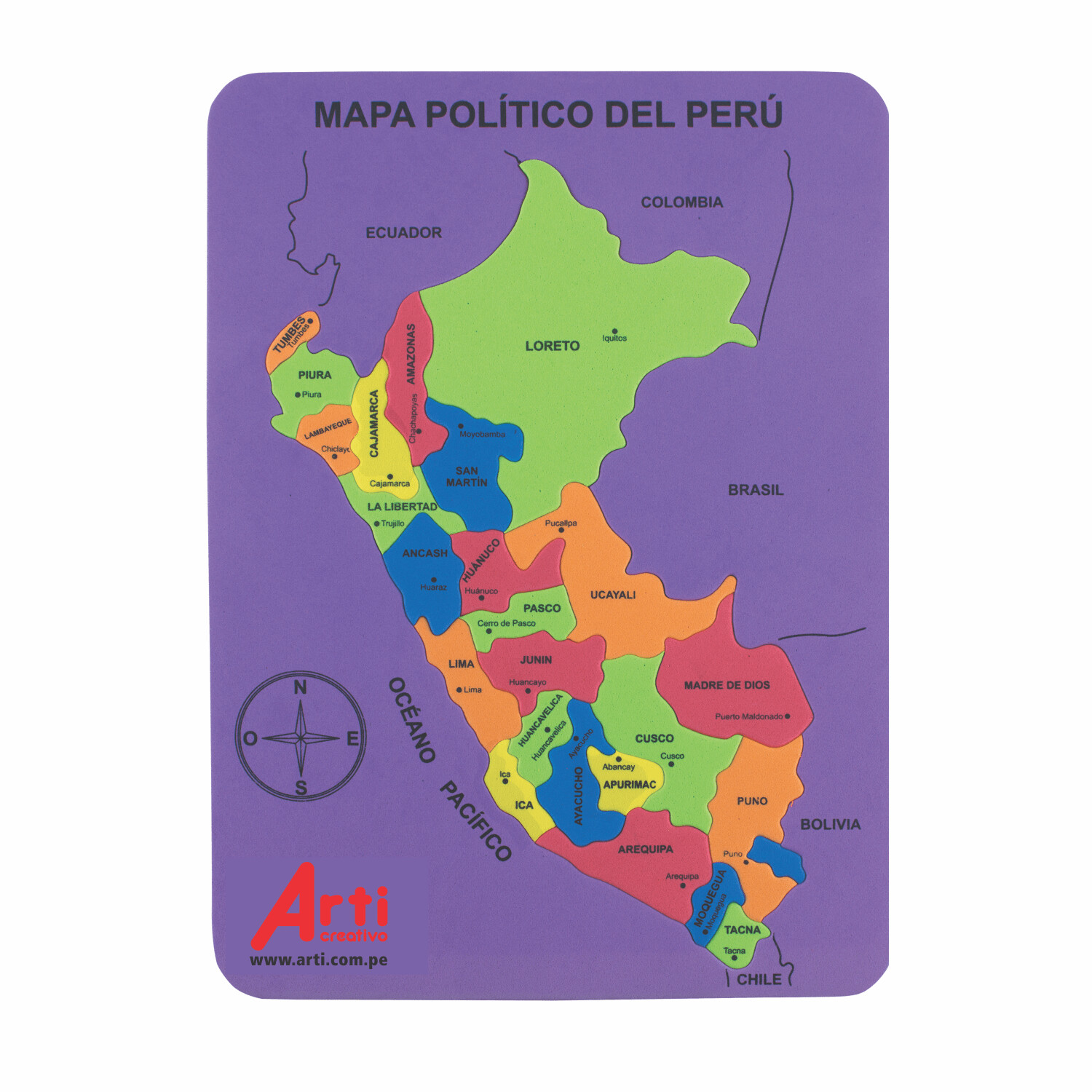 Juego de encaje Mapa politico del Peru