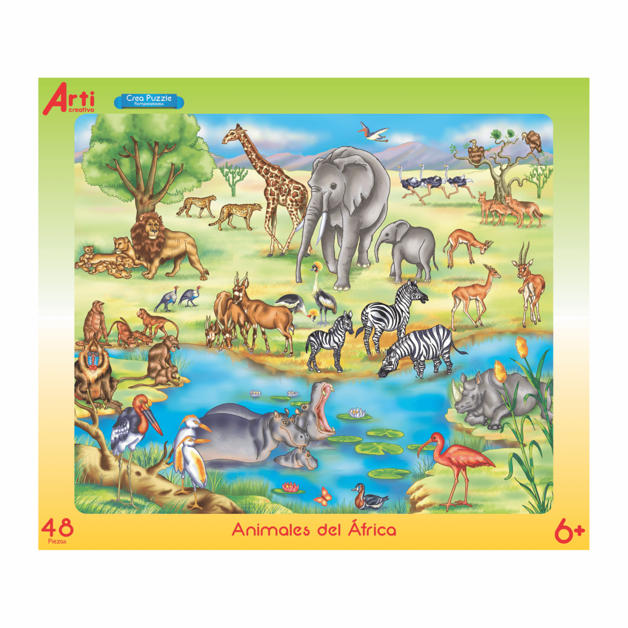Rompecabezas de cartón X 48 Pzas Animales de África