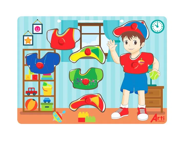 Rompecabezas de madera X 8 pzas Dress Up Boy