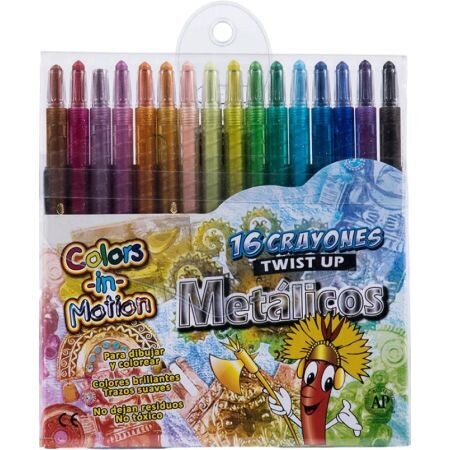 Crayones Twist Up X 16 metálicos