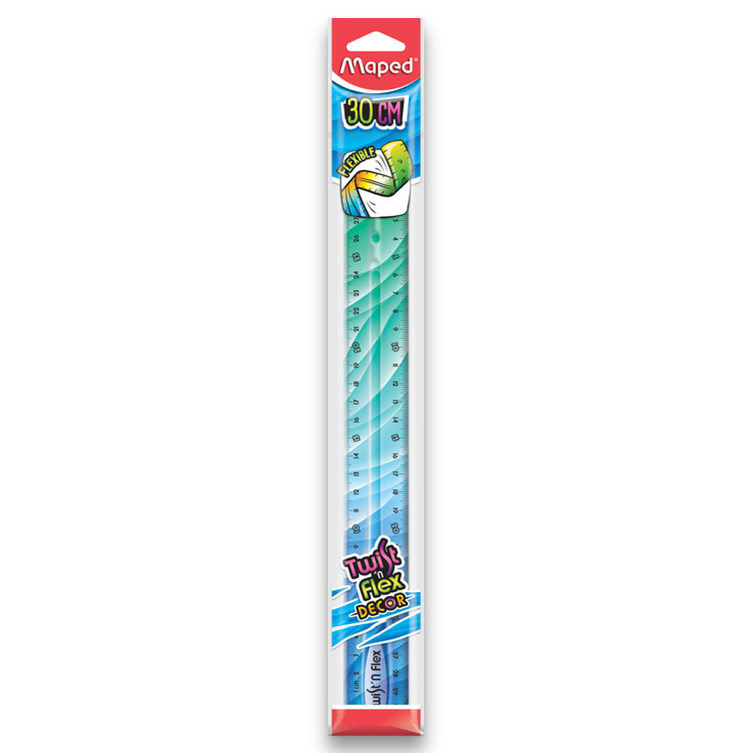 Regla Twist´n Flex Decorada, COLOR: AZUL