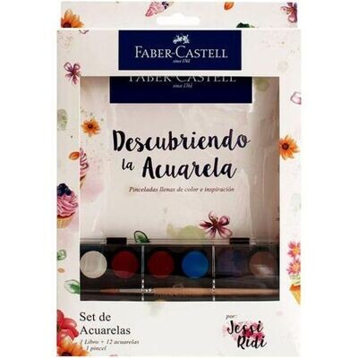 Set Descubriendo la Acuarela + Acuarelas X12 + 1 pincel