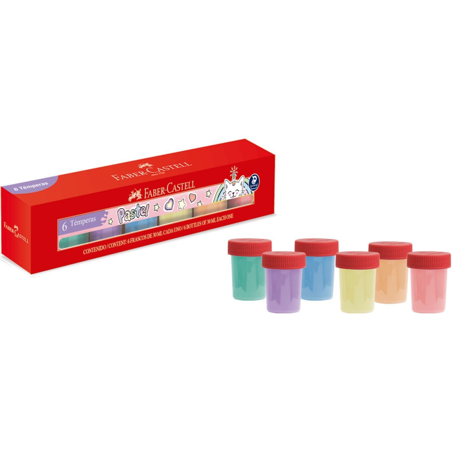 Temperas pastel Est X 6