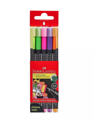 Marcadores Grip Fine Pen Neón Est X 5