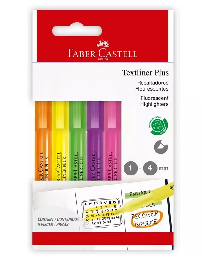 Resaltadores Textliner Plus Básicos Est X 5