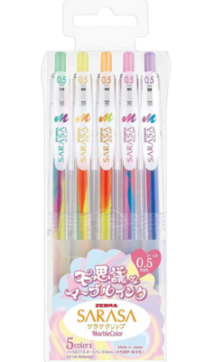 Bolígrafos Sarasa Clip Marble Color Set X 5