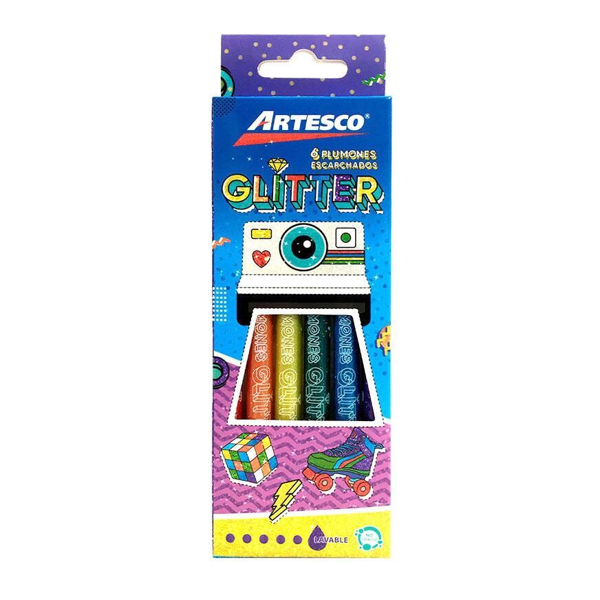 Plumones Glitter X 6