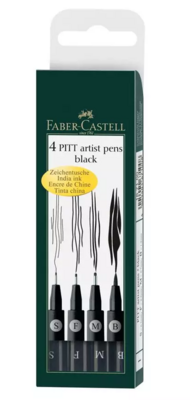 Rotulador Pitt Artist Negro Est X 4