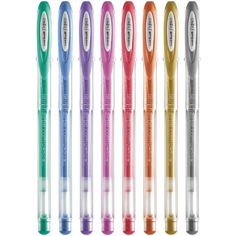 Bolígrafo metálico Tinta gel Noble Metal Um-120 NM 0.8 mm Estuche x 8