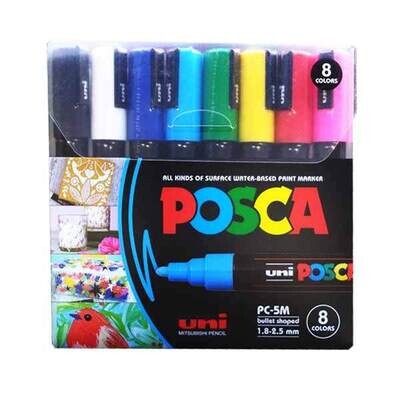 Posca PC-5M Set x 8 Colores Básicos