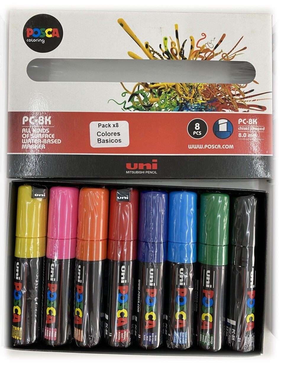 Posca PC-8k Set x 8 Colores Básicos