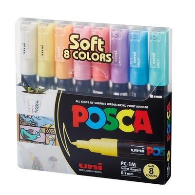 Posca PC-3M Set x 8 Colores Soft Color