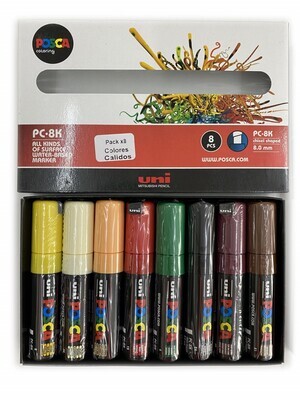 Posca PC-8k Set x 8 Colores Cálidos