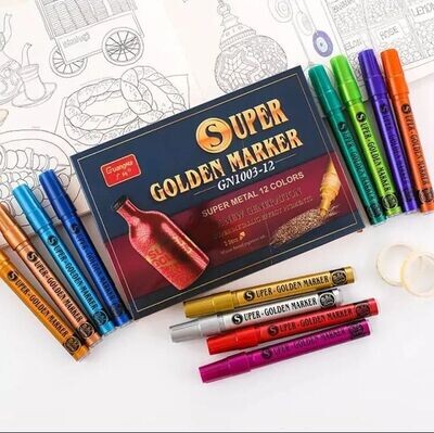Super Golder Marker Metálicos 2-3mm Estx12