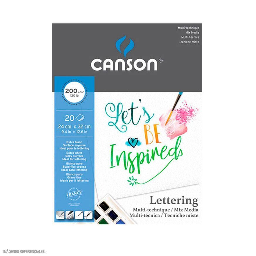 Block Canson Lettering 180gr X 20 Hojas