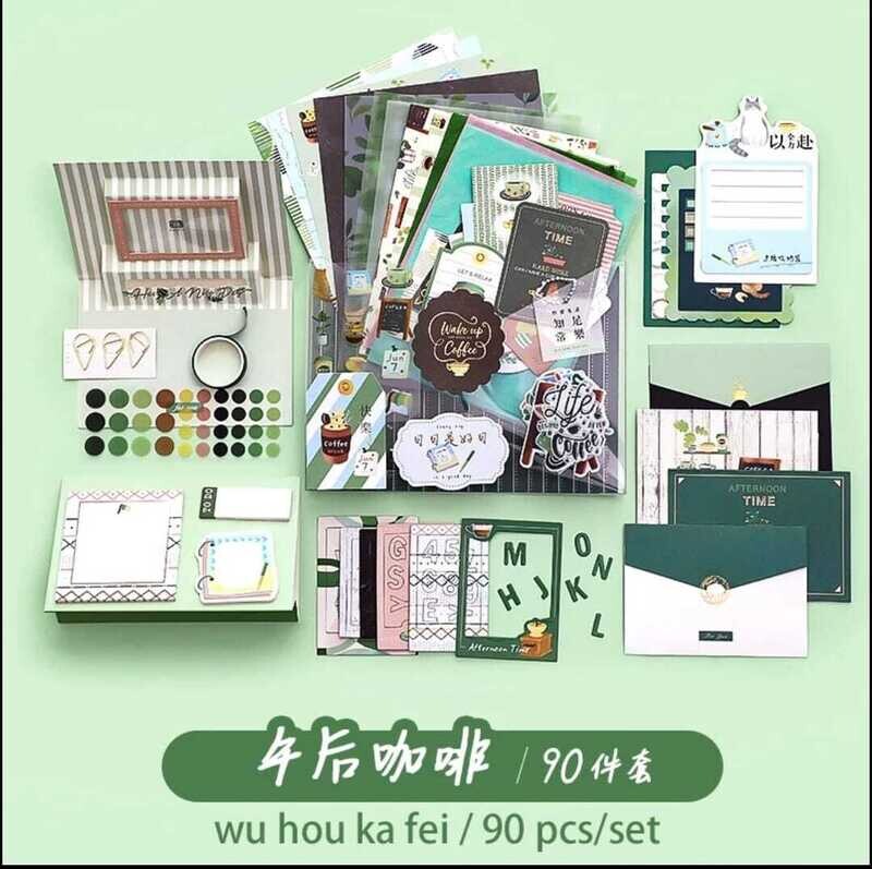 Set Bullet Journal 90 Pcs, COLORES: SET VERDE