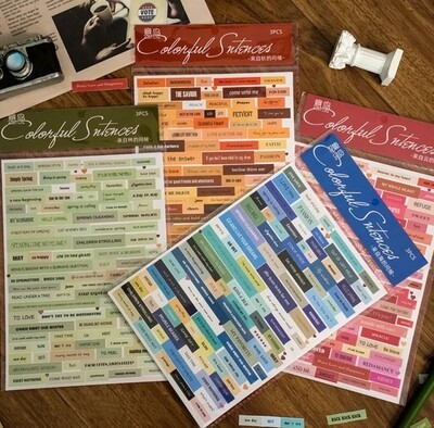 Stickers Colorful Sentences