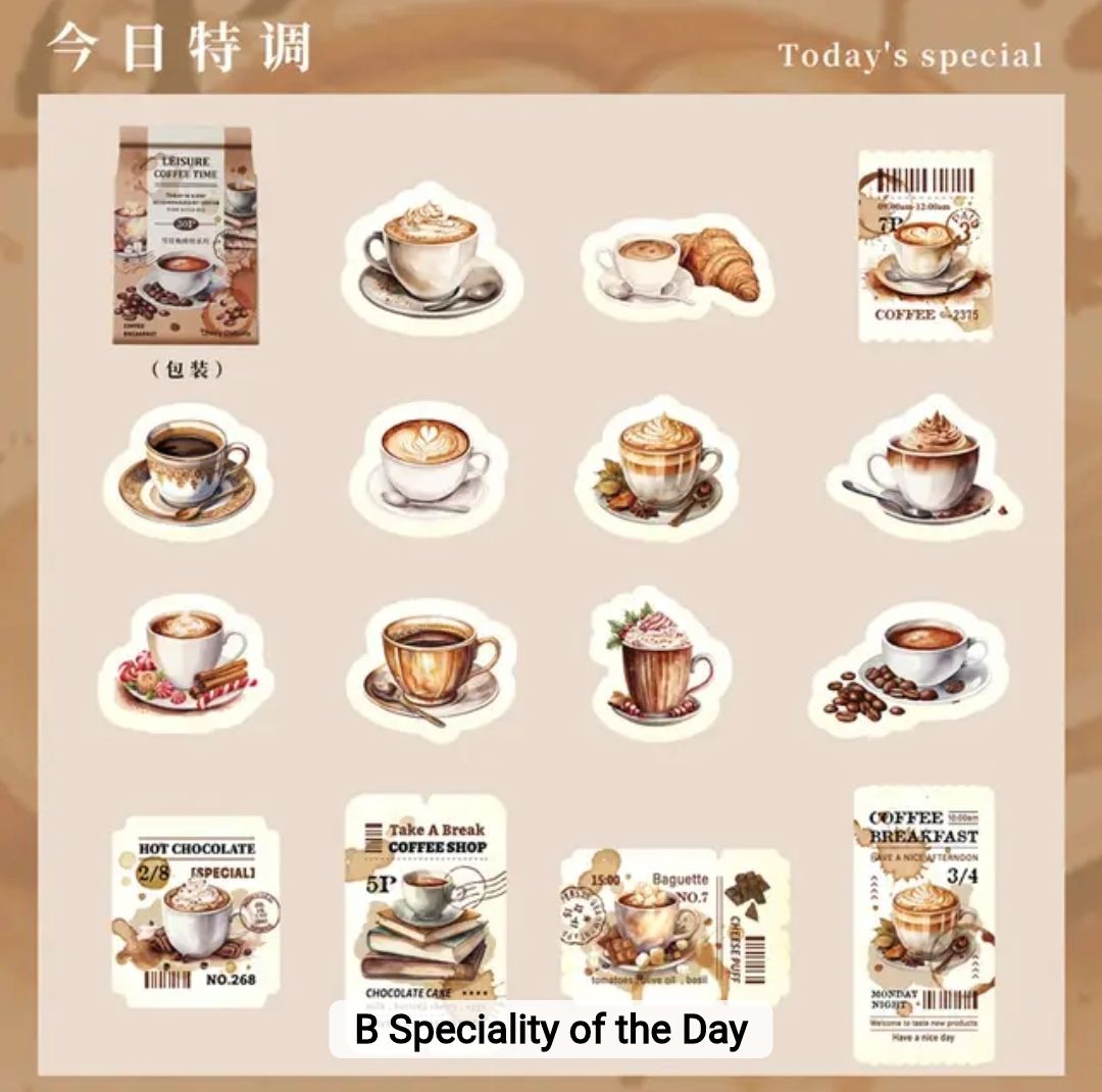 Sticker Leisure Coffee Time, Diseño: A