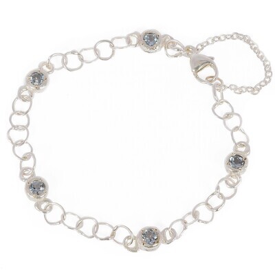Silver Stone Set Bracelets