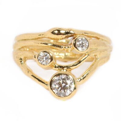 18ct Gold Diamond Fine Twister Ring