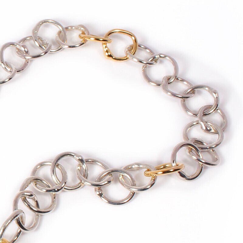 Silver &amp; 14ct Gold Original Jane Watling Fine Fused Chain 18"