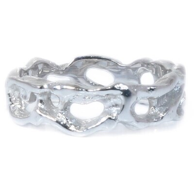 18ct White Gold Crochet Ring