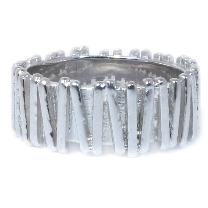 18ct White Gold Sticks Ring