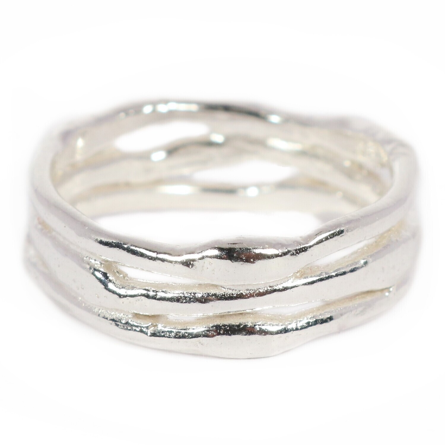 Silver Cyclone 3 Ring