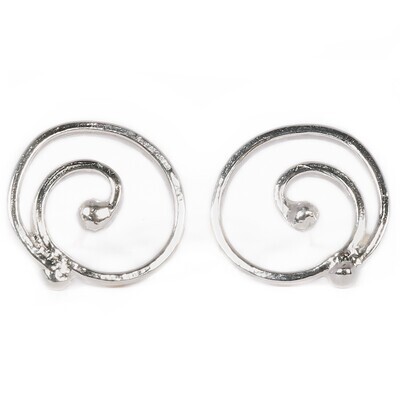 Silver Entranced Stud Earrings (17mm wide)