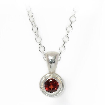 Silver Garnet Cyclone Pendant &amp; Chain