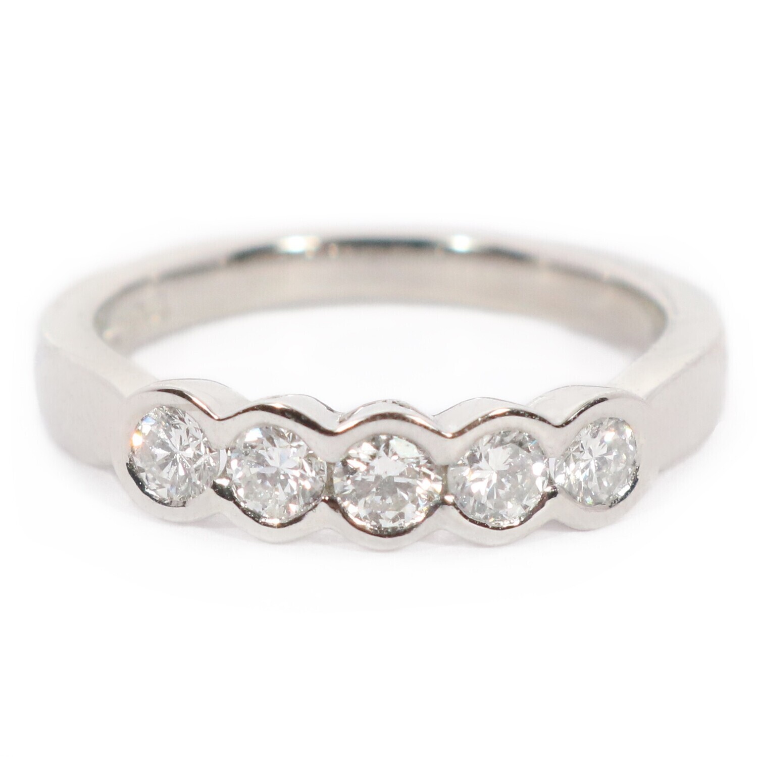 Platinum Diamond Straight Champagne Ring