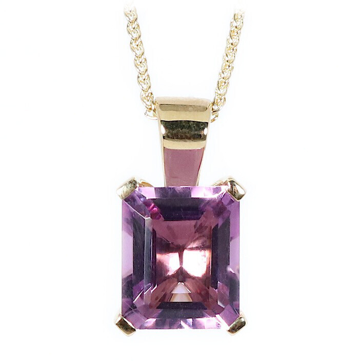 9ct Gold Amethyst Romance Pendant