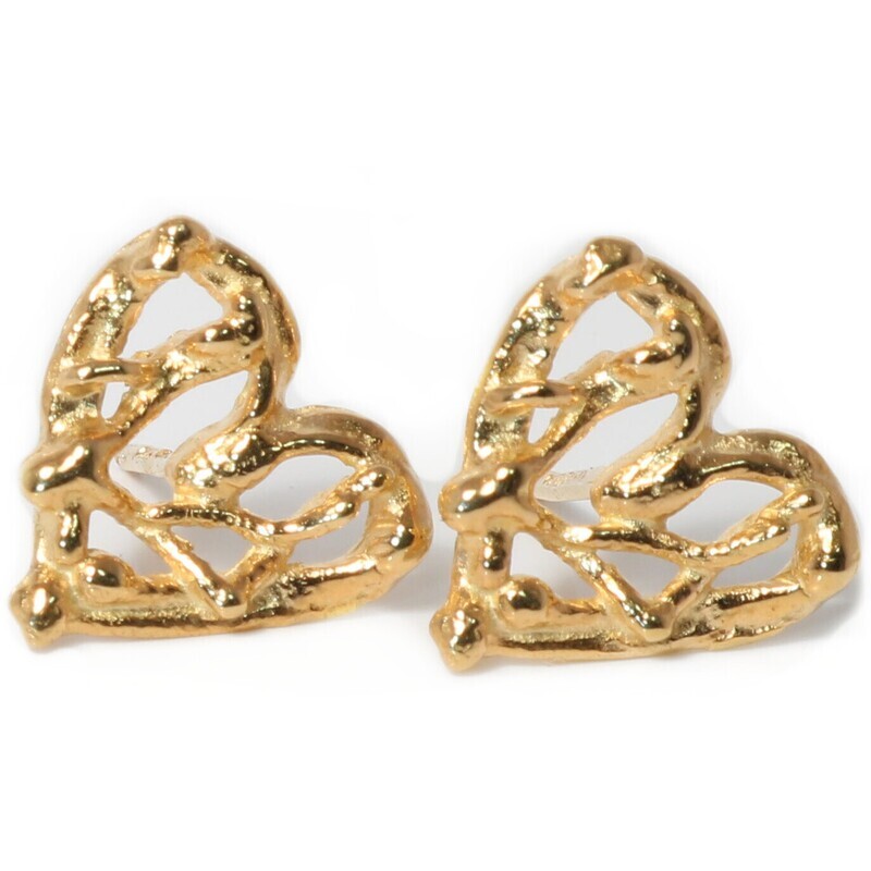 9ct Gold Birdsnest Ear Stud Earrings (12mm wide)