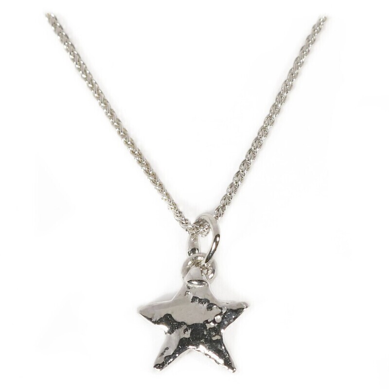 9ct White Gold Star Pendant (12mm wide)