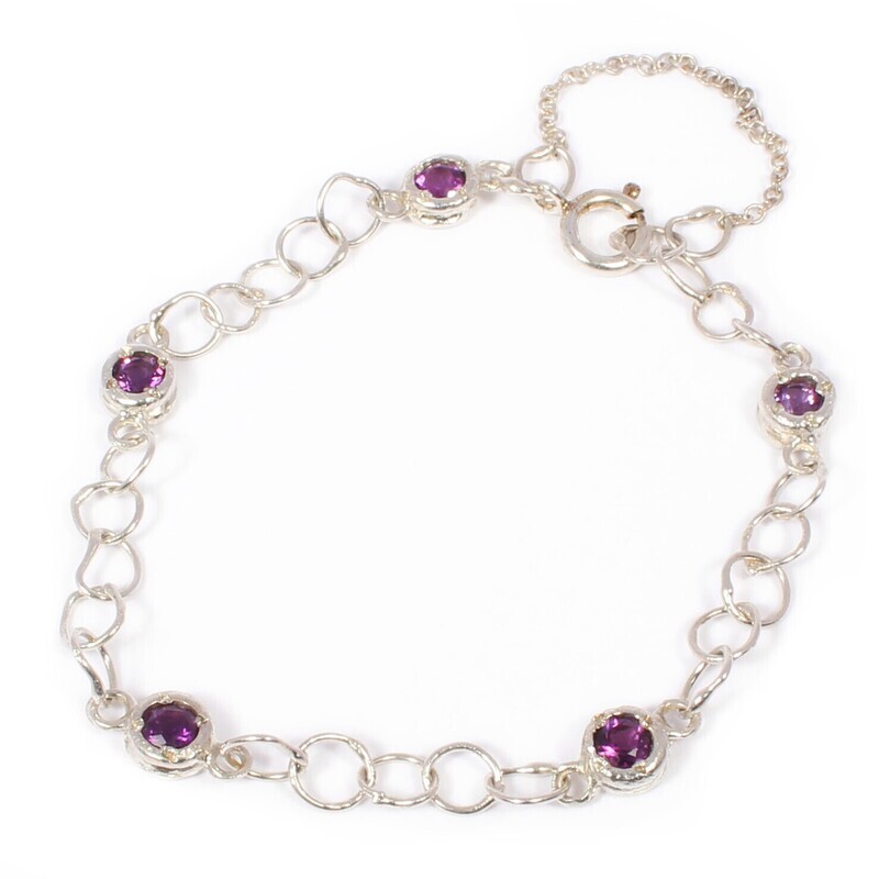 Silver Amethyst Tutti Fruiti Bracelet