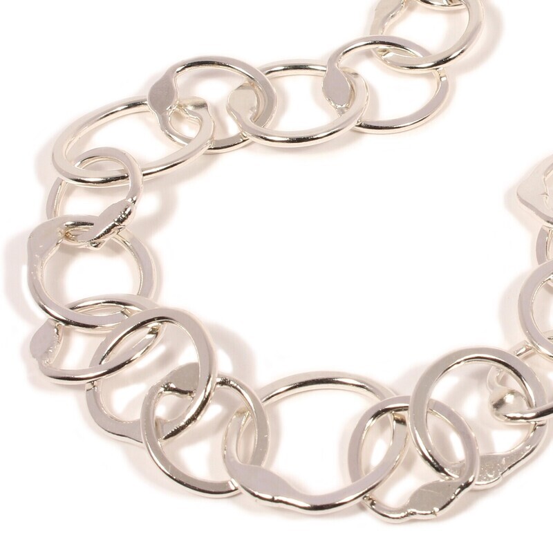 Silver Original Jane Watling Heavy Fused Chain 18" (Hammered)
