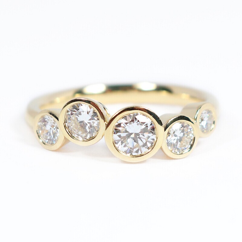18ct Yellow Gold Diamond Champagne Ring