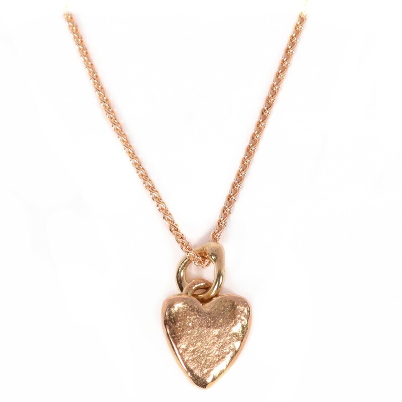 9ct Rose Gold Heart Pendant (9mm wide)