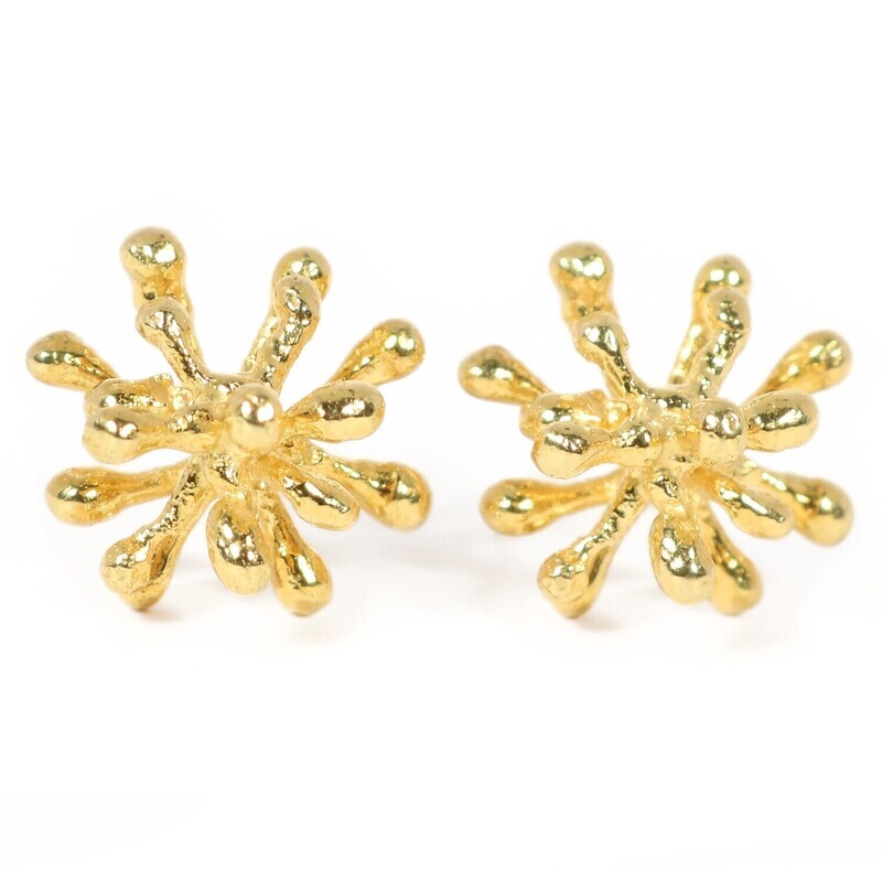 18ct Gold Ivy Flower Stud Earrings