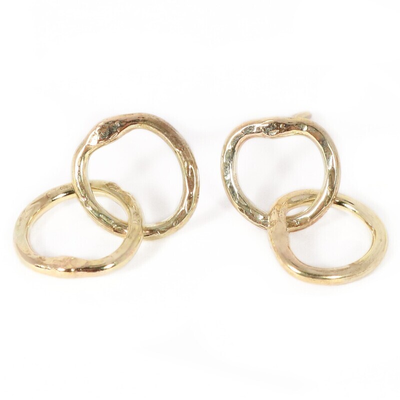 9ct Gold Cyclone 2 Stud Earrings