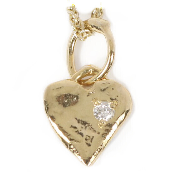 9ct Gold Diamond Heart Pendant (10mm wide)