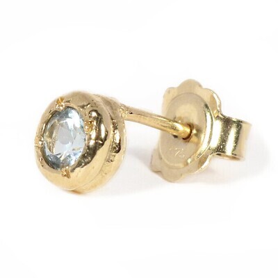 9ct Gold Sky Blue Topaz Cyclone Stud Earrings