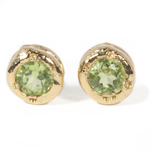 9ct Gold Peridot Cyclone Stud Earrings