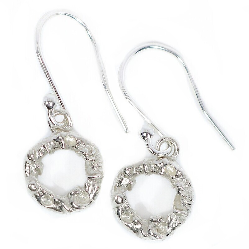 Silver Filigree Drop Earrings (9mm diameter)