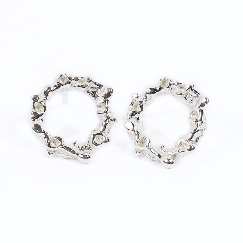 Silver Filigree Stud Earrings (13mm diameter)