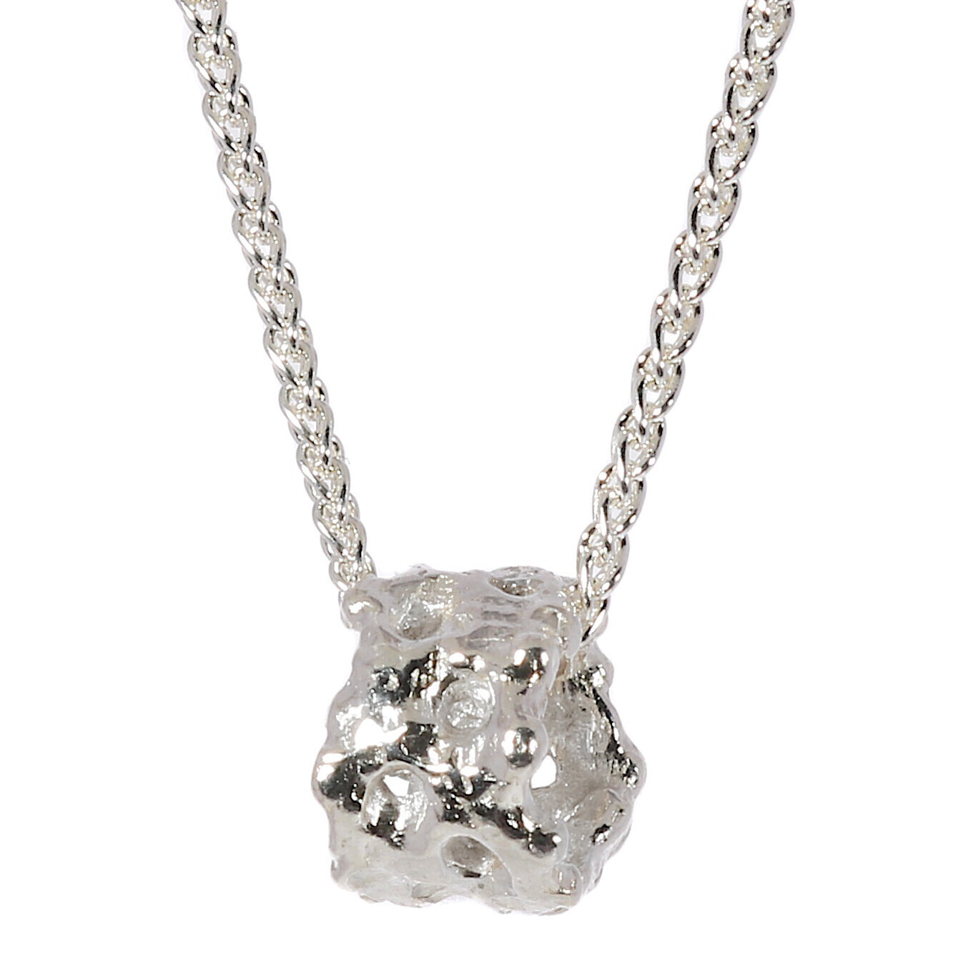 Silver Filigree Scrunchie  Pendant &amp; Chain