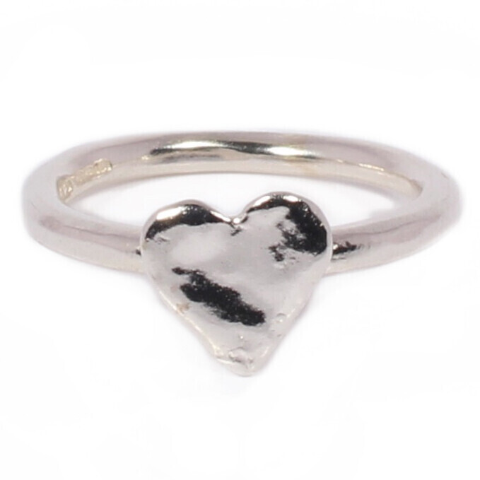 Silver Heart Tutti Fruiti Ring