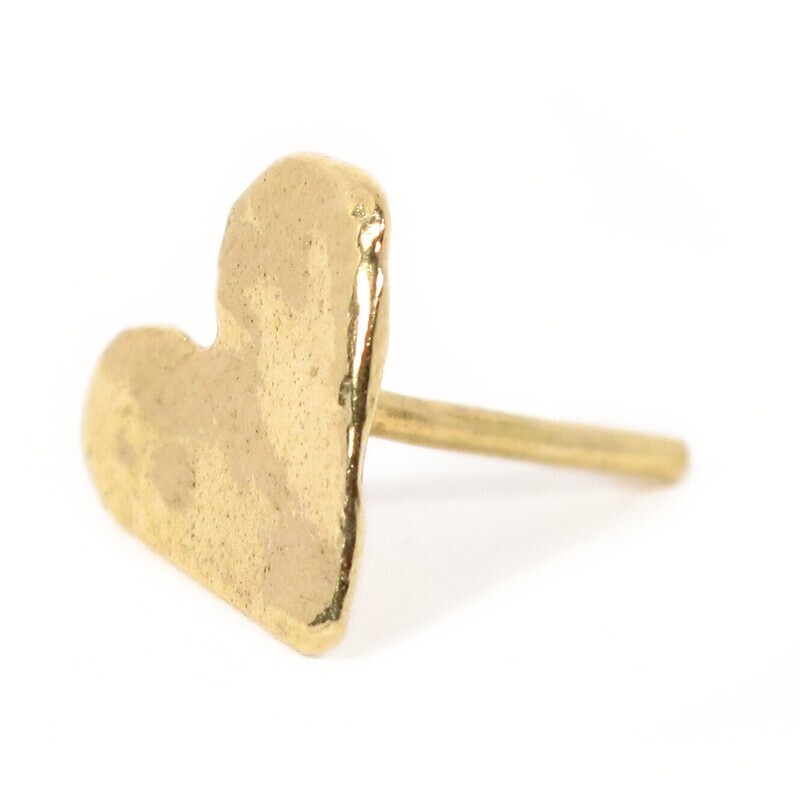 18ct Gold Heart Stud Earrings (10mm wide)