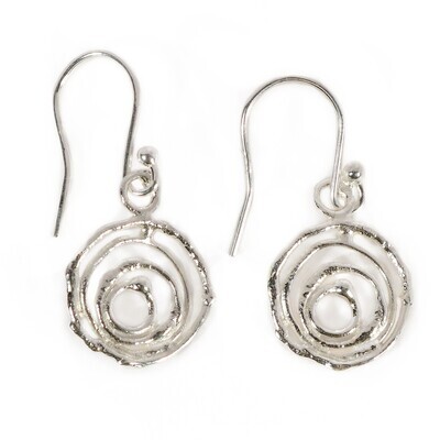Silver Montana Swirl Drop Earrings (10mm diameter)