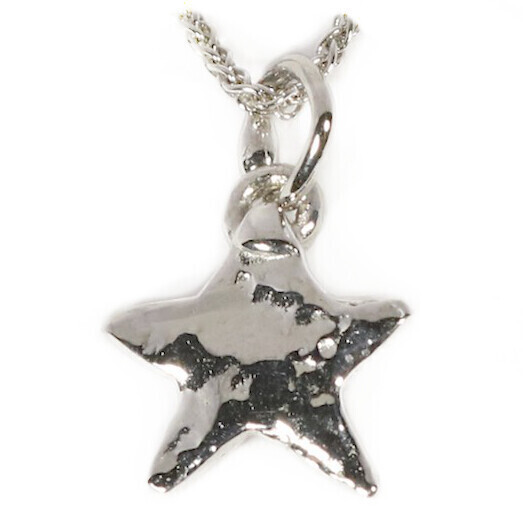 9ct White Gold Star Pendant (12mm wide)